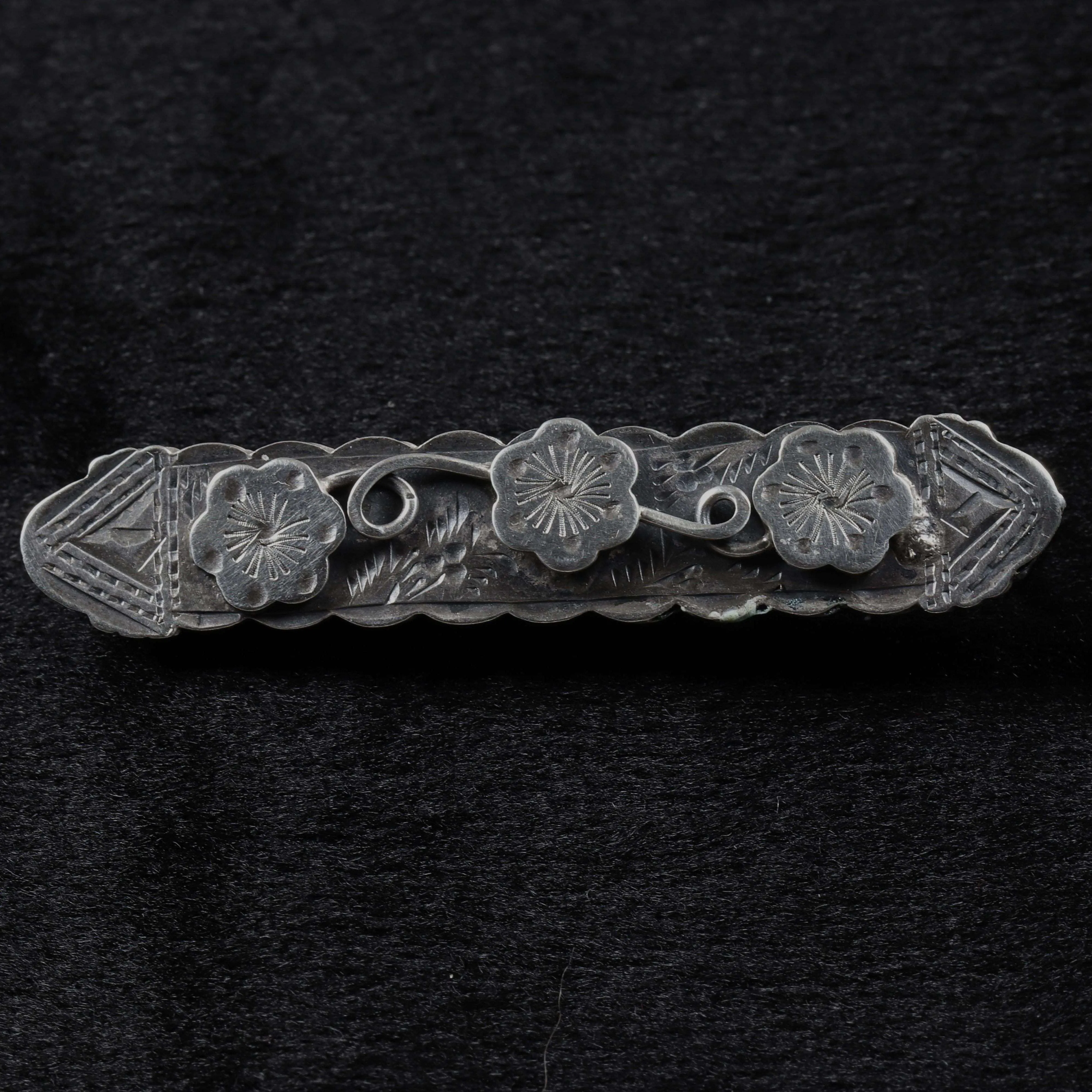 SOLD OUT: Antique English Sterling Silver Jewelry | Ornate Etched Handcrafted Pin