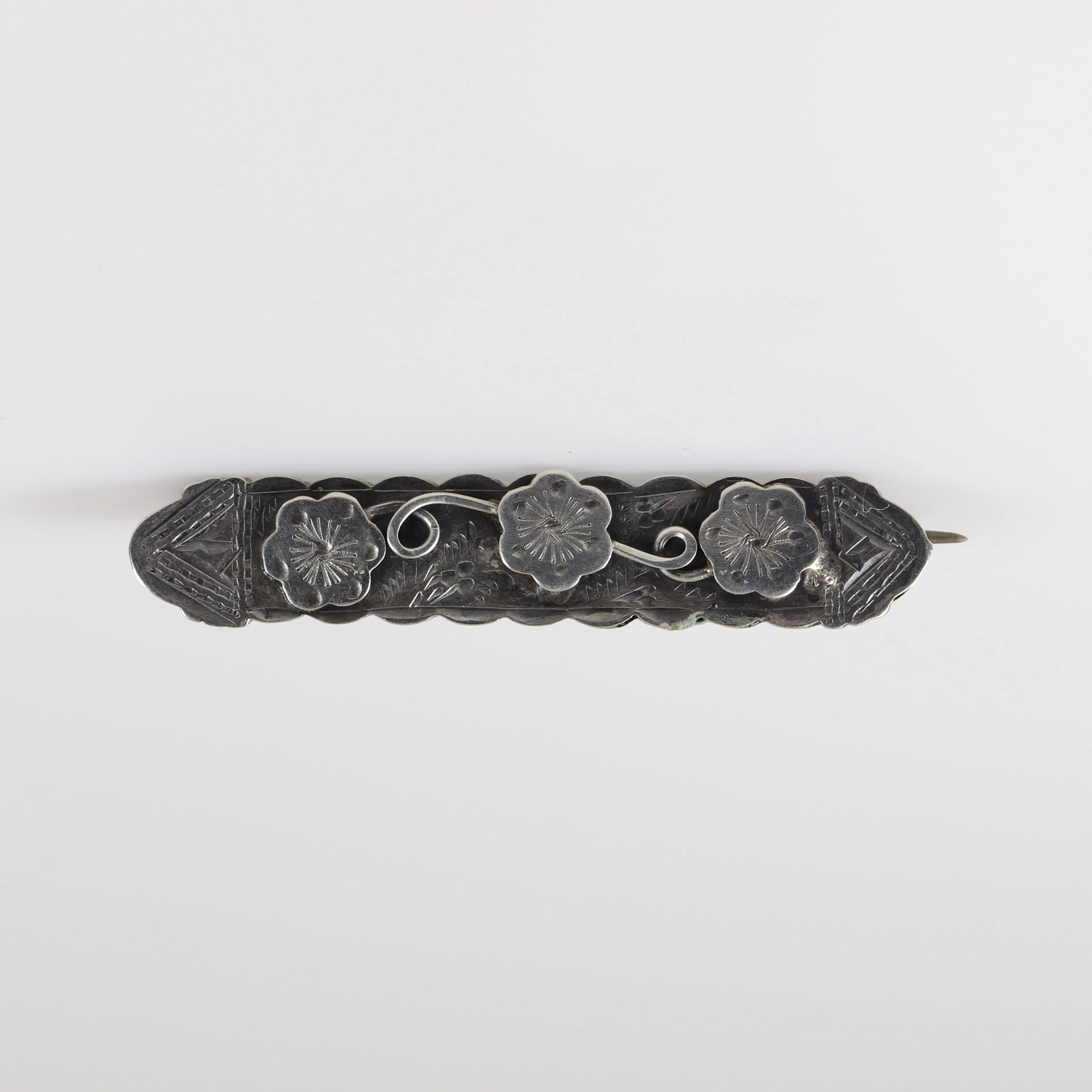 SOLD OUT: Antique English Sterling Silver Jewelry | Ornate Etched Handcrafted Pin
