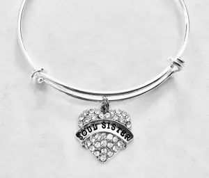 Soul Sister Expandable Charm Bracelet Silver Adjustable Bangle Trendy Best Friend Gift BFF