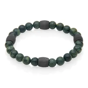 Steelx (8mm) Kambaba Jasper and Carbon Fiber Beaded Stretch Bracelet