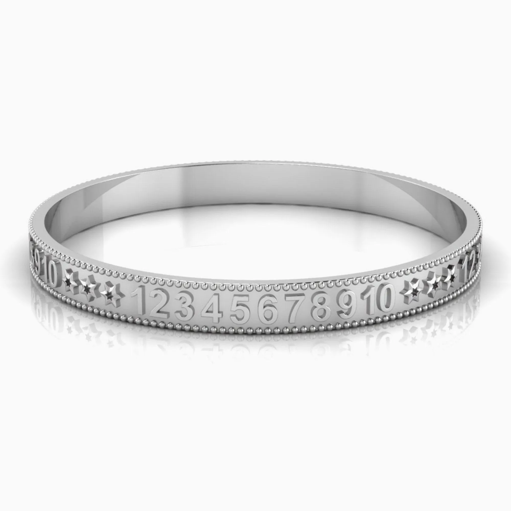 Sterling Silver 123 Baby Bracelet Bangle by Krysaliis