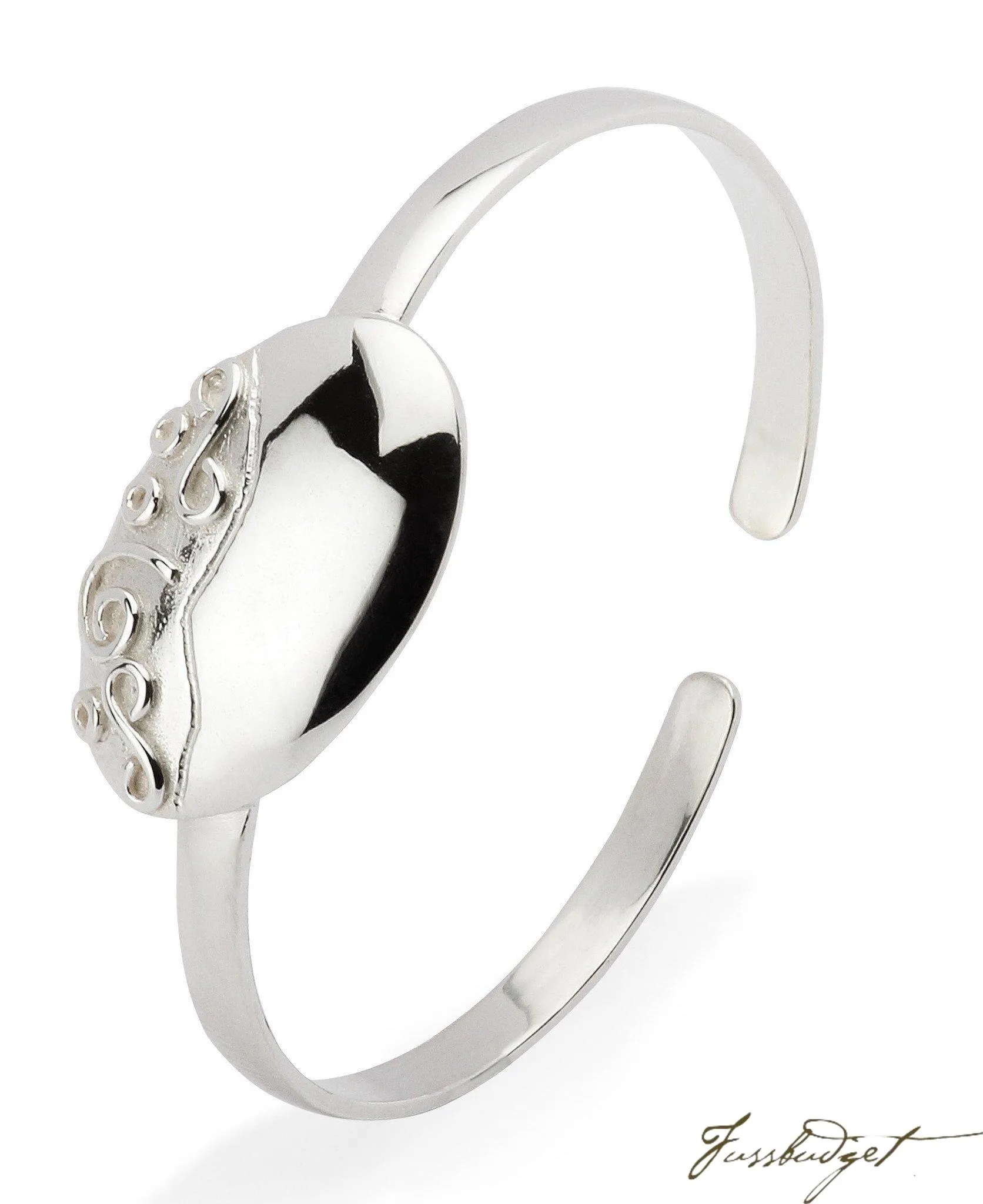 Sterling Silver Baby Floral ID Bracelet Bangle