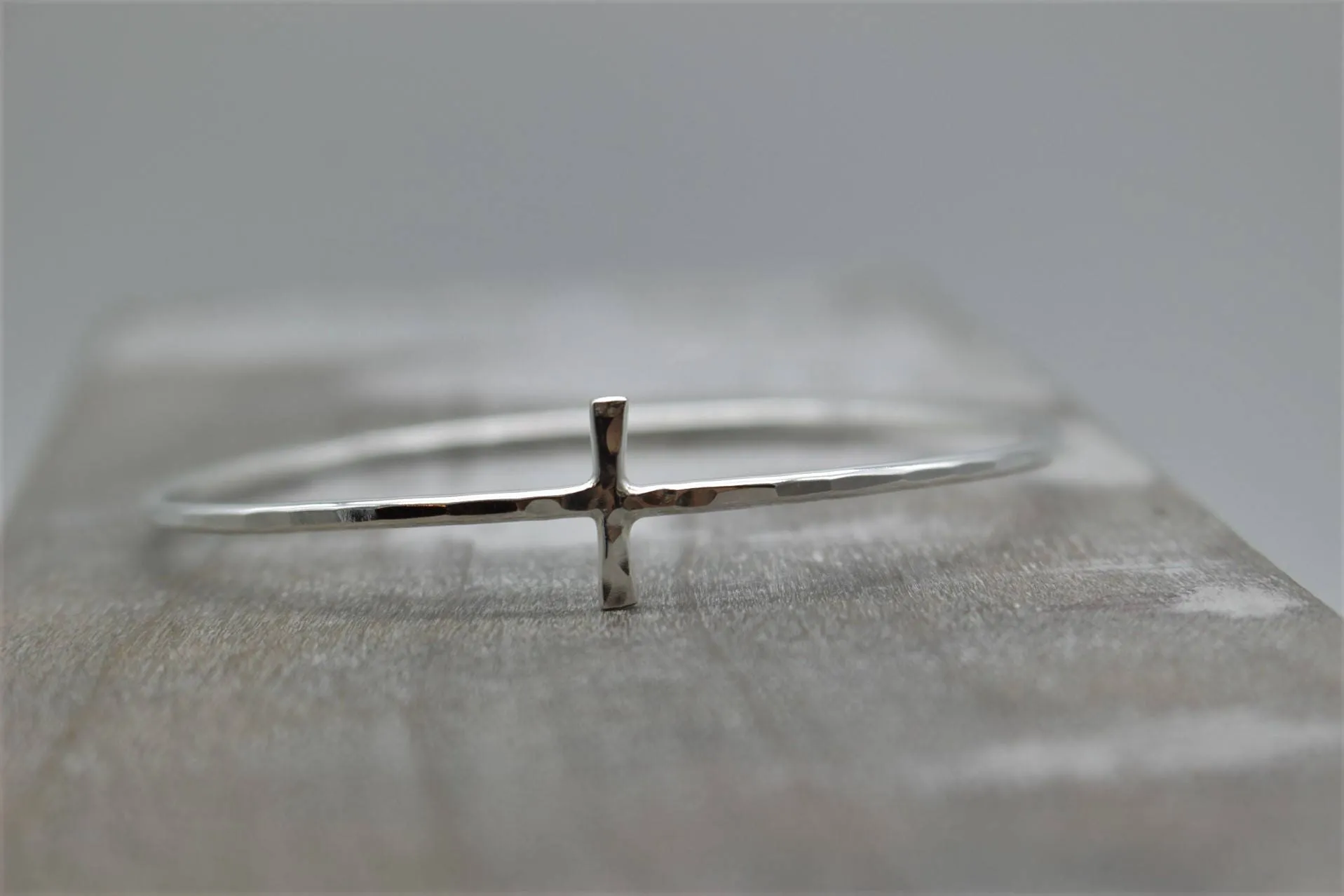 Sterling Silver Cross Bangle