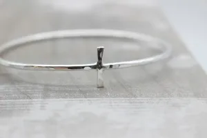 Sterling Silver Cross Bangle