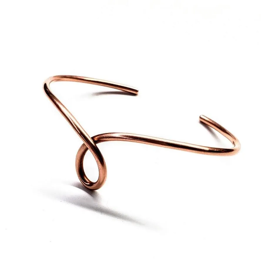 Stunning Handmade Copper Teardrop Bangle - Unique Design, Adjustable Fit, Health Benefits