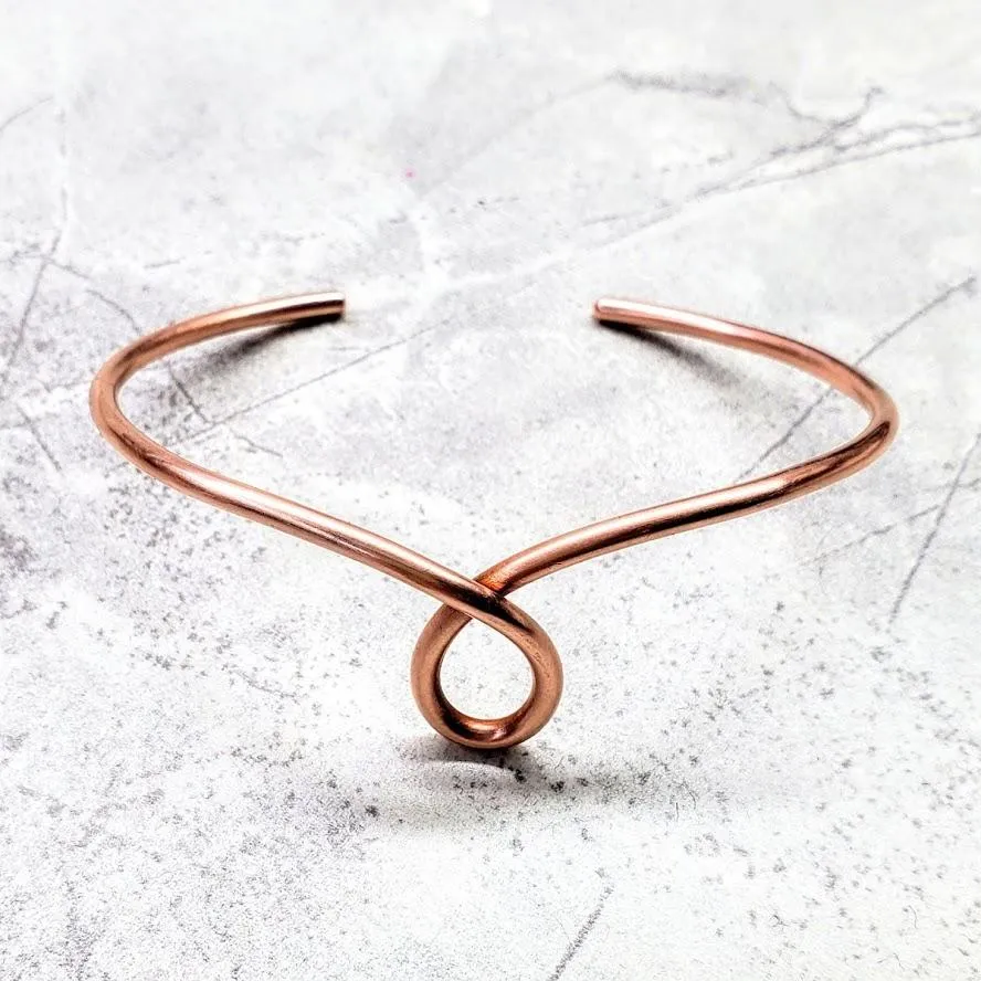 Stunning Handmade Copper Teardrop Bangle - Unique Design, Adjustable Fit, Health Benefits