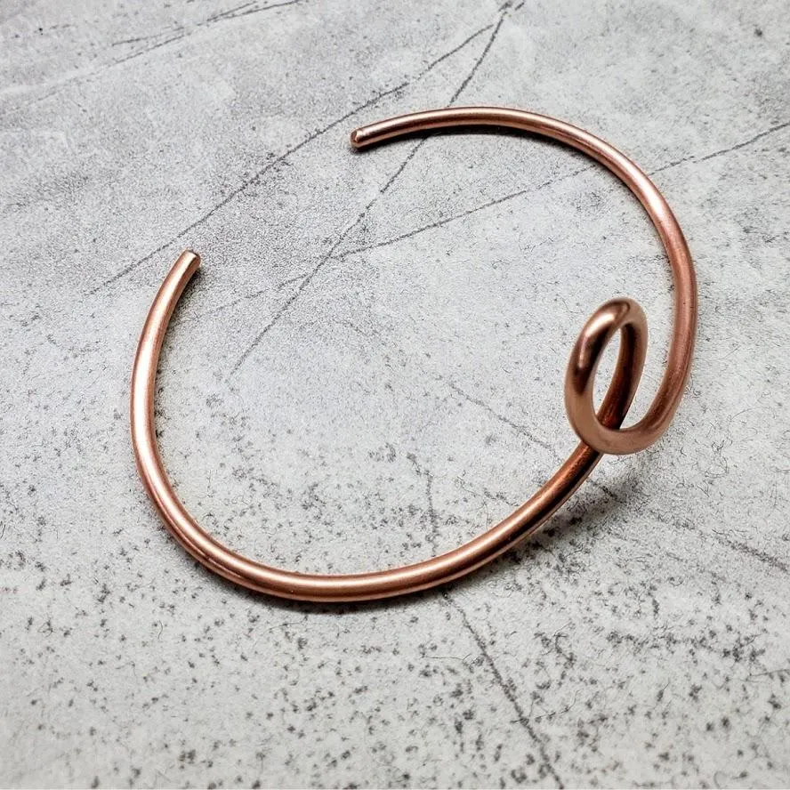 Stunning Handmade Copper Teardrop Bangle - Unique Design, Adjustable Fit, Health Benefits