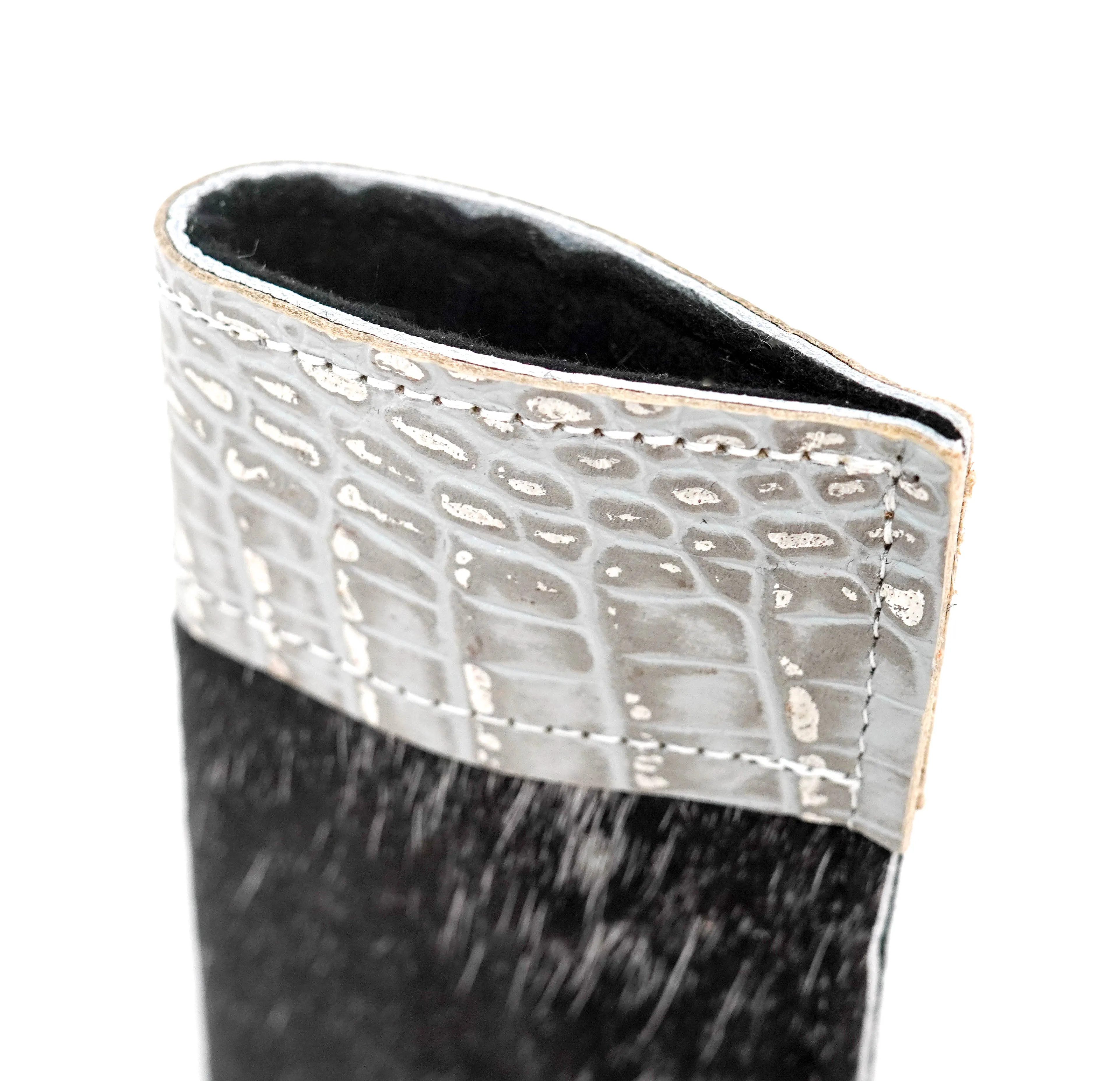 Sunglass Case - Salt/Pepper w/ Sterling Croc