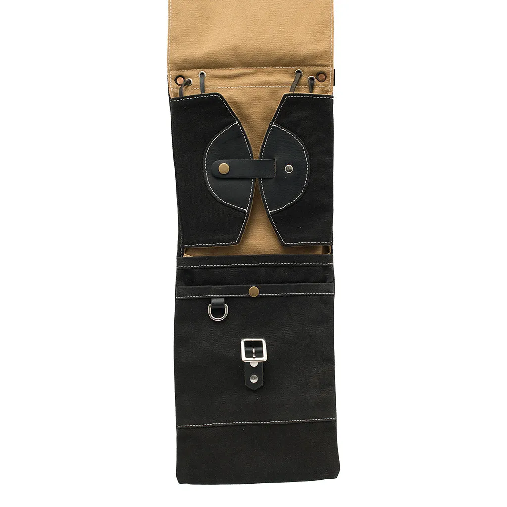 Tackle Compact Waxed Canvas Stick Bag - Black