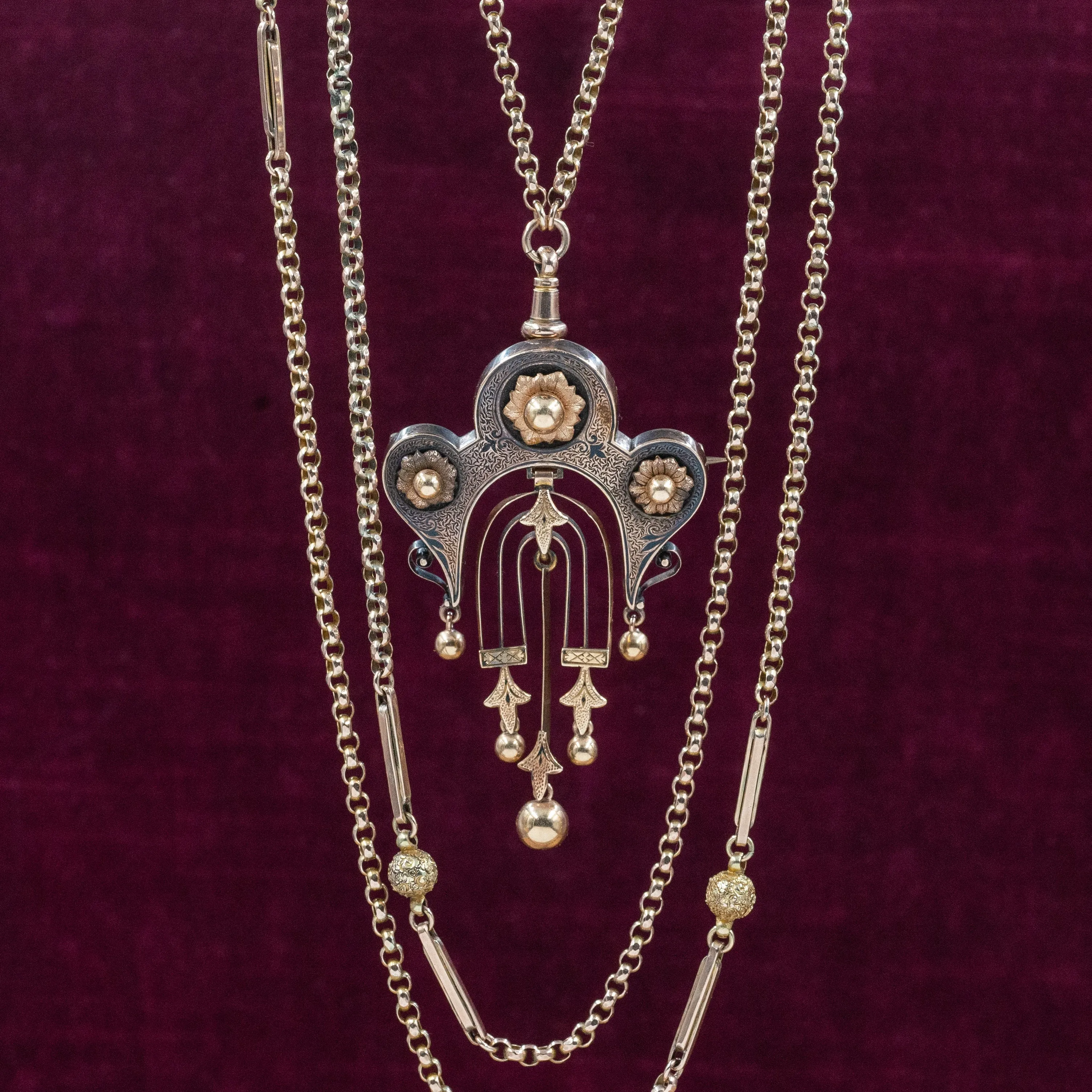 Taille D’épargne Girandole Brooch C. 1860s