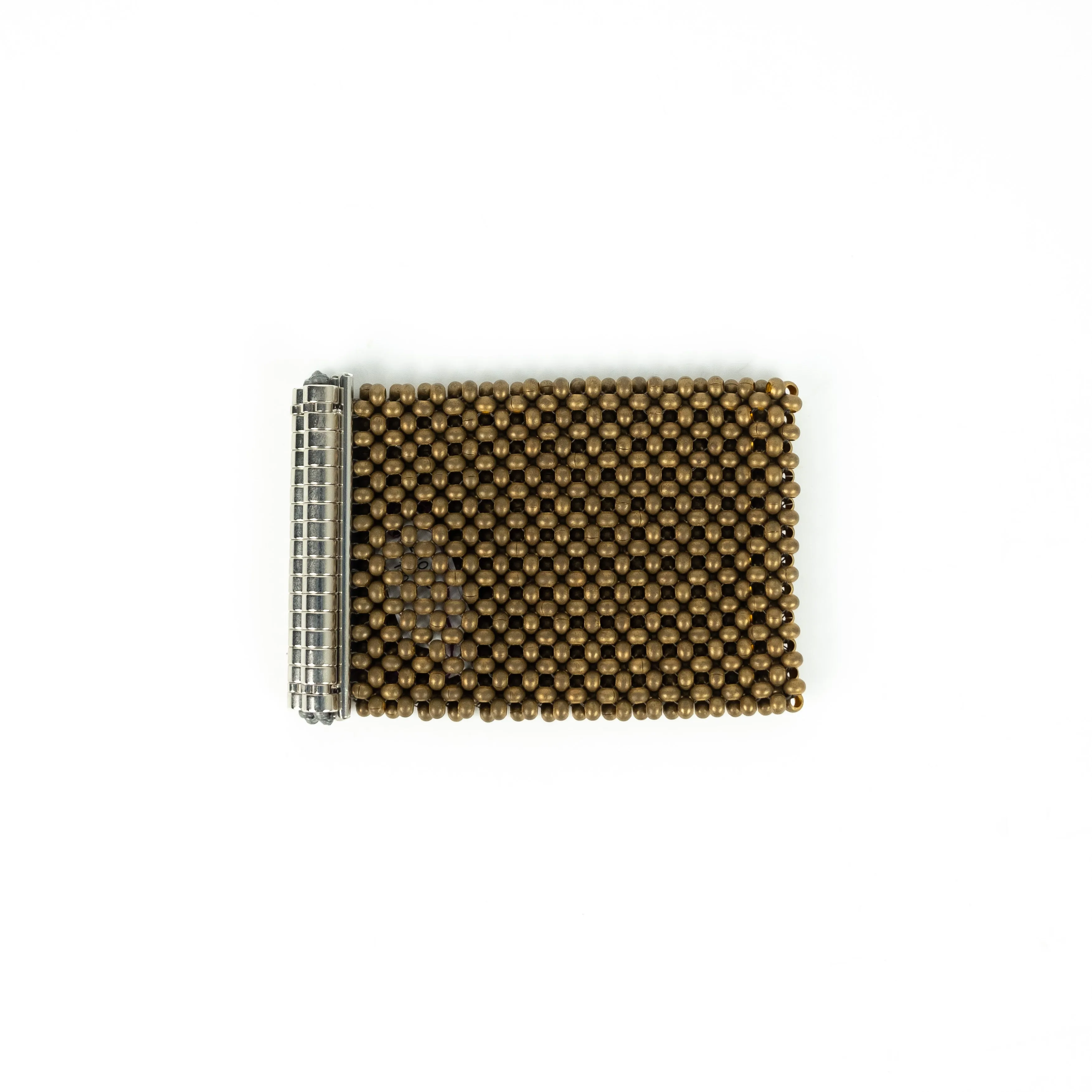 Tammy Schweinhagen  Matte Gold Metal Fabric Bracelet