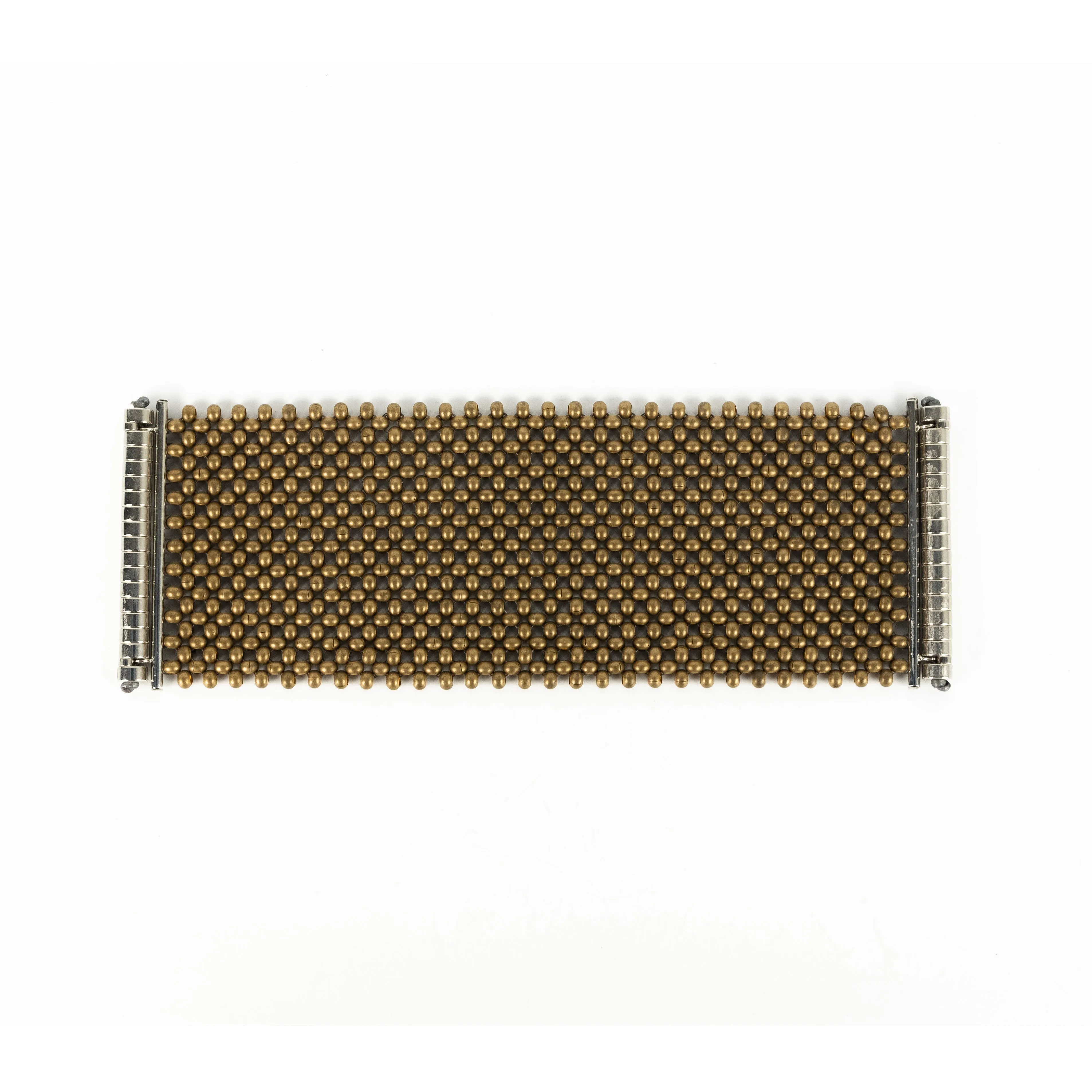 Tammy Schweinhagen  Matte Gold Metal Fabric Bracelet