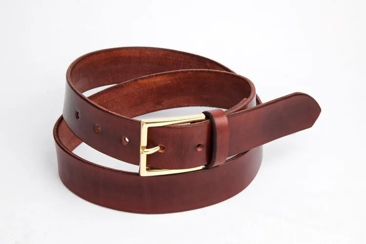 The Chapel Belt, Dark Brown - Brass
