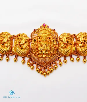 The Preksha Silver Peacock Oddiyanam (Waist belt with tassle)
