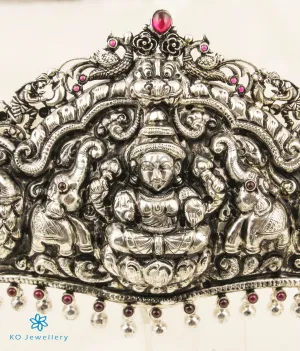 The Rudrani Lakshmi Silver Peacock Oddiyanam (Oxidised/Waist belt)