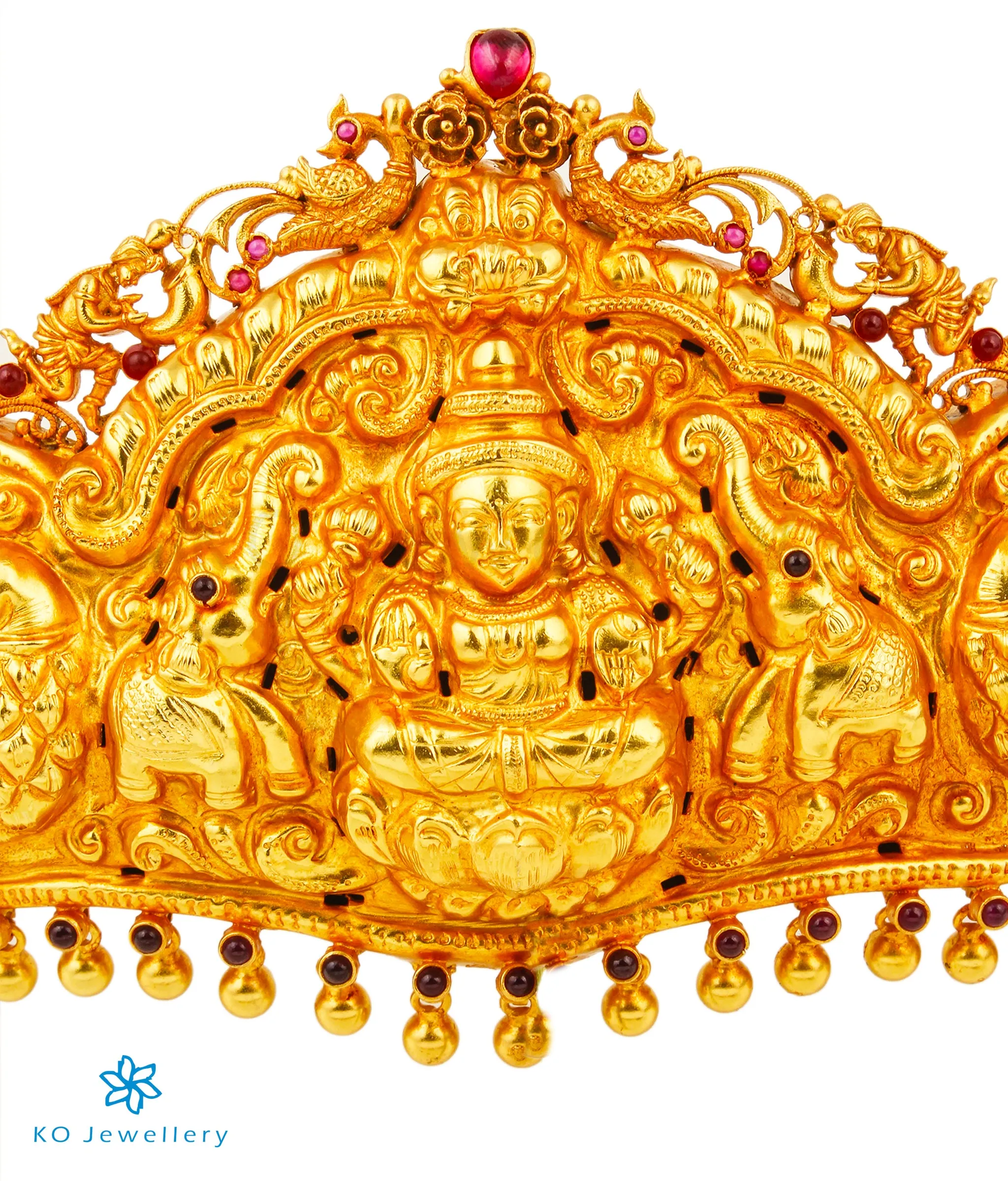 The Rudrani Lakshmi Silver Peacock Oddiyanam (Waist belt)