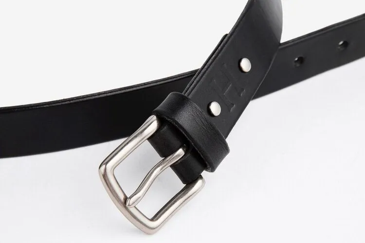 The Somerset Belt, Black - Matte Silver