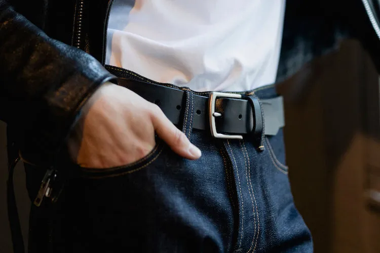 The Somerset Belt, Black - Matte Silver