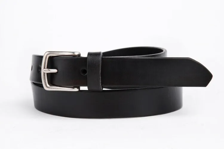 The Somerset Belt, Black - Matte Silver