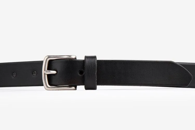 The Somerset Belt, Black - Matte Silver