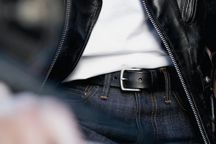 The Somerset Belt, Black - Matte Silver