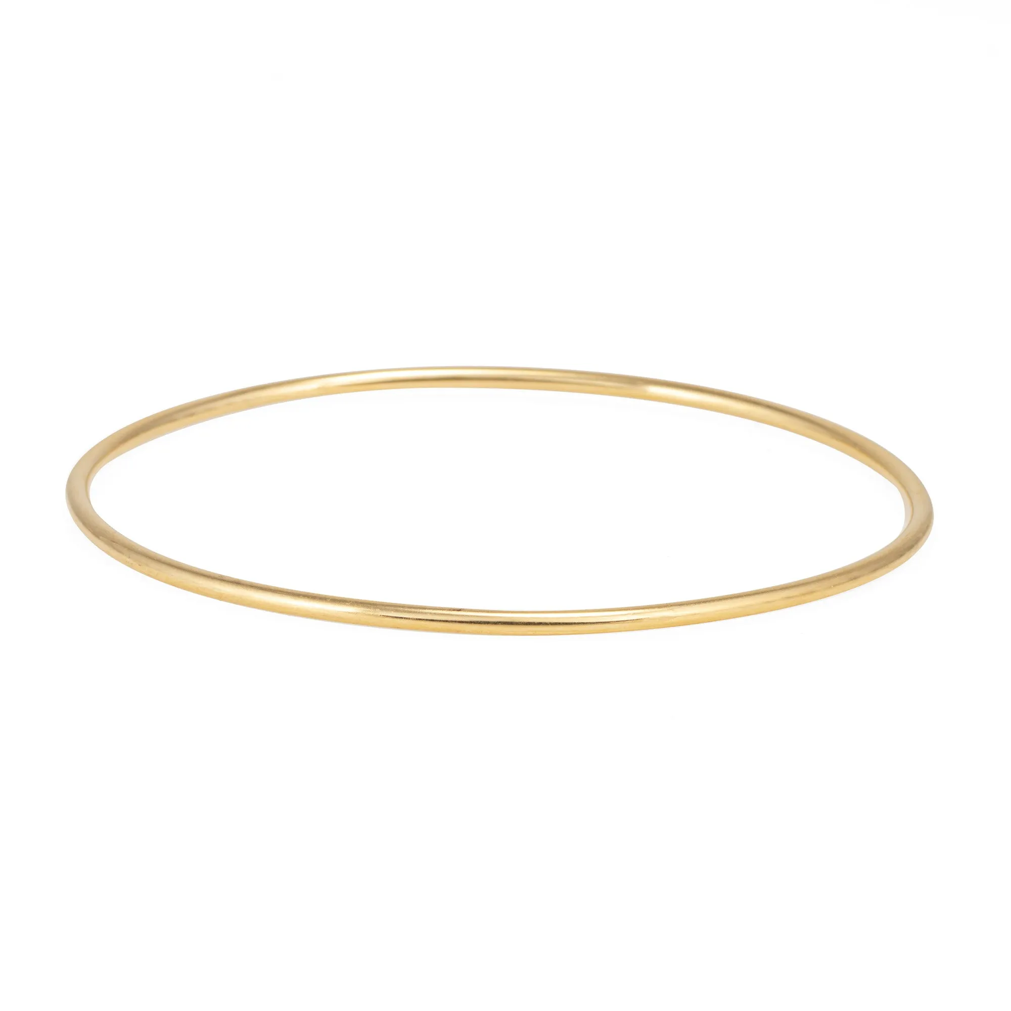Tiffany & Co 2mm Wire Bangle Bracelet Estate 18k Yellow Gold Fine Signed Jewelry