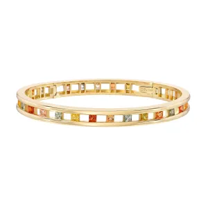 Tri Channel Princess Cut Bangle