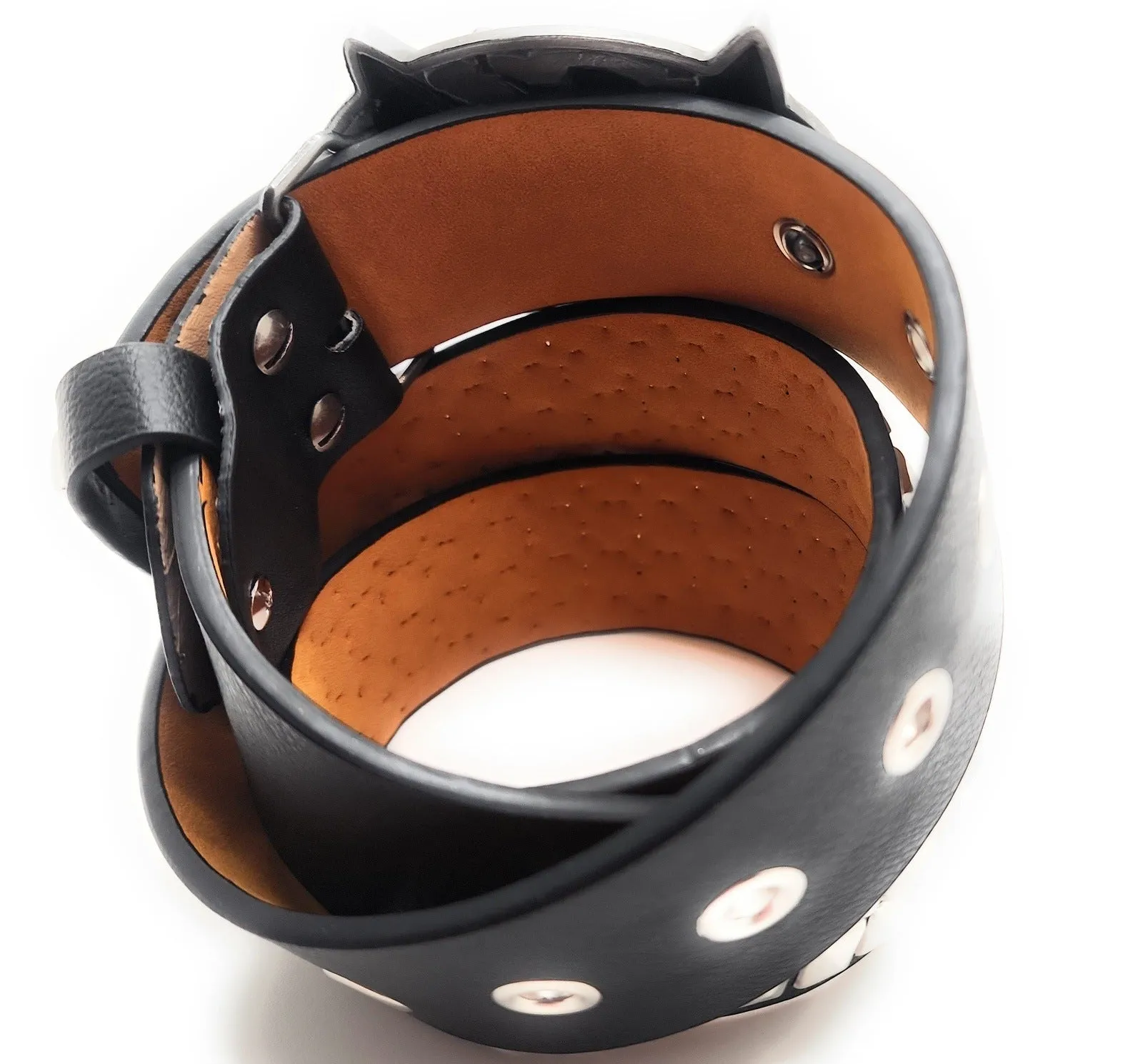Unicorn Chrome Pyramid Studded Leather Belt