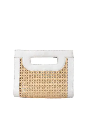 Venice Medium Cane Leather Clutch ::RET