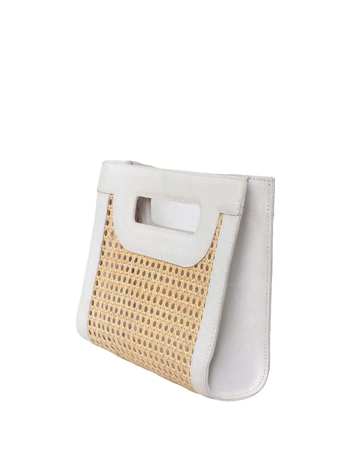 Venice Medium Cane Leather Clutch ::RET