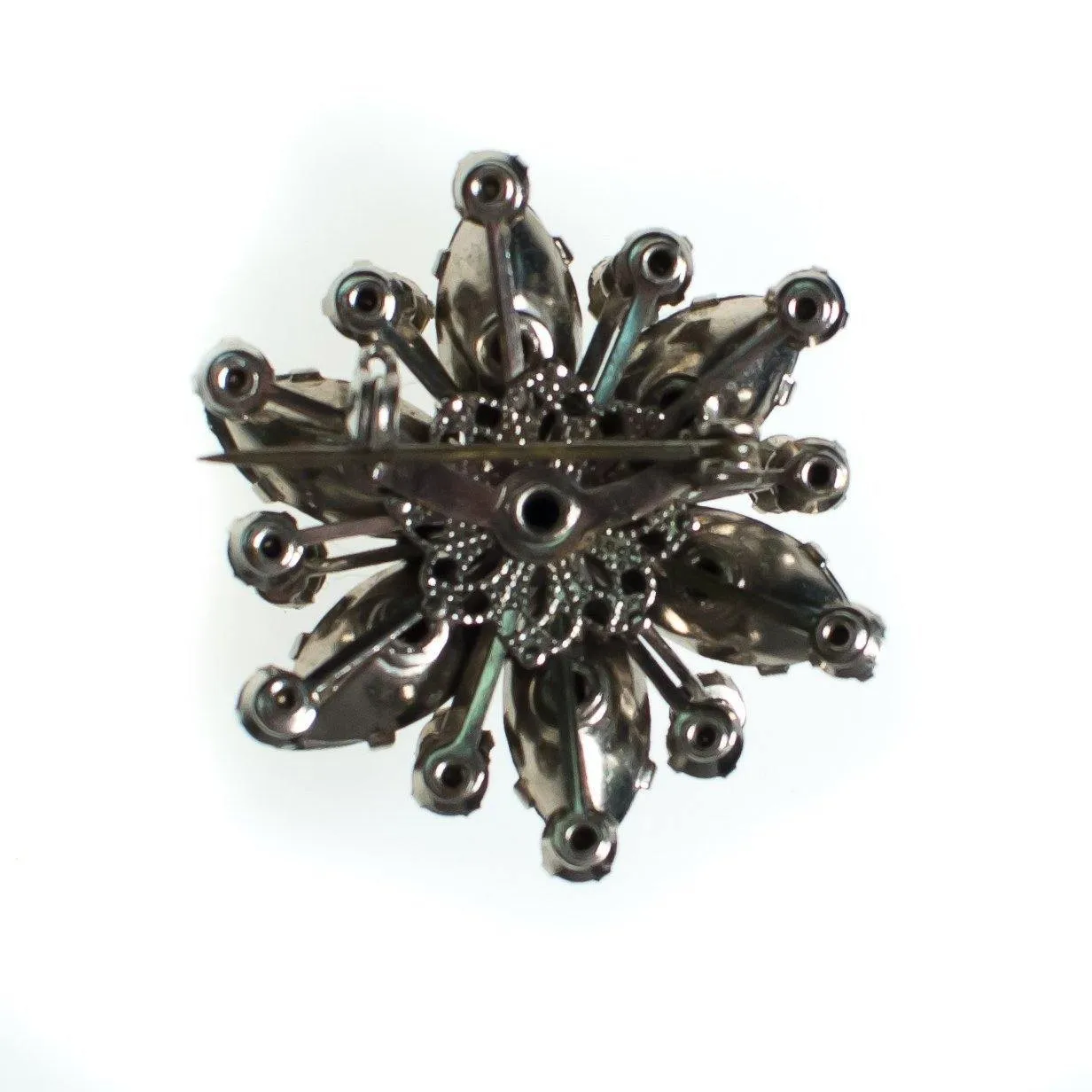 Vintage Brooch, Smokey Gray Rhinestones, Diamante Crystals, Silver Tone Setting, Brooches and Pins