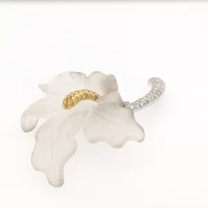 Vintage Crystal Lily Brooch