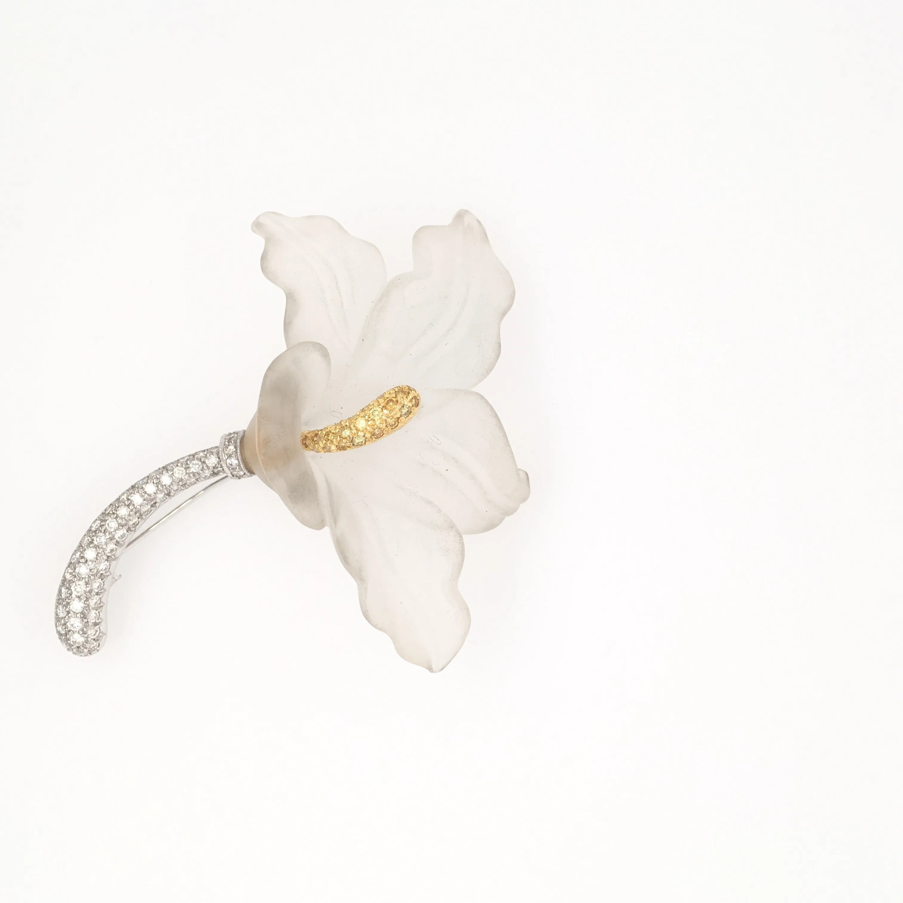 Vintage Crystal Lily Brooch