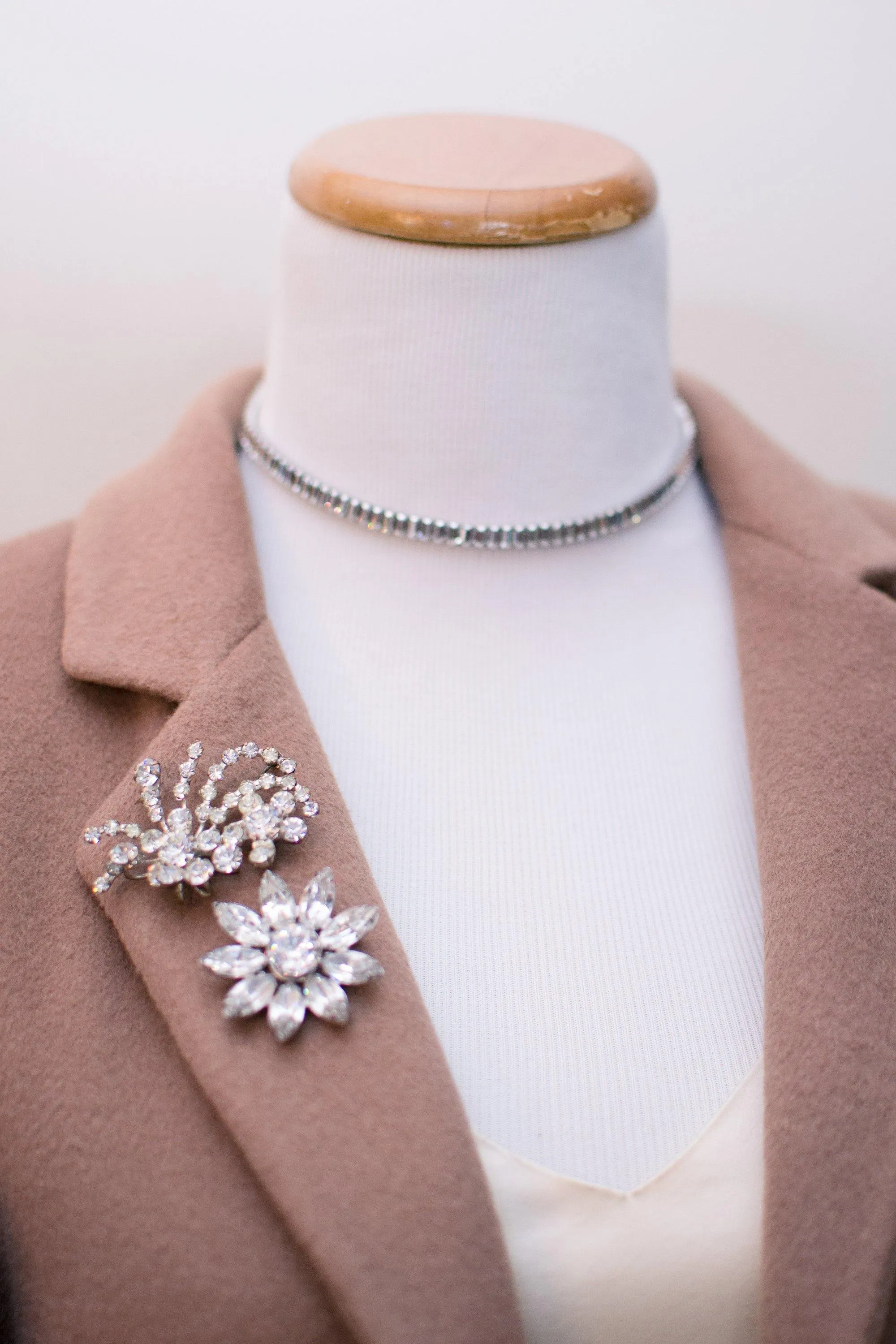 Vintage Diamante Rhinestone Flower Brooch, Silver Tone Setting, Brooches and Pins