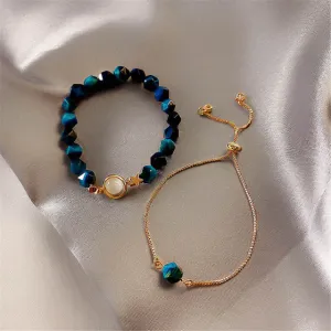 Vintage Green Gemstone Bracelet For Women Jewelry
