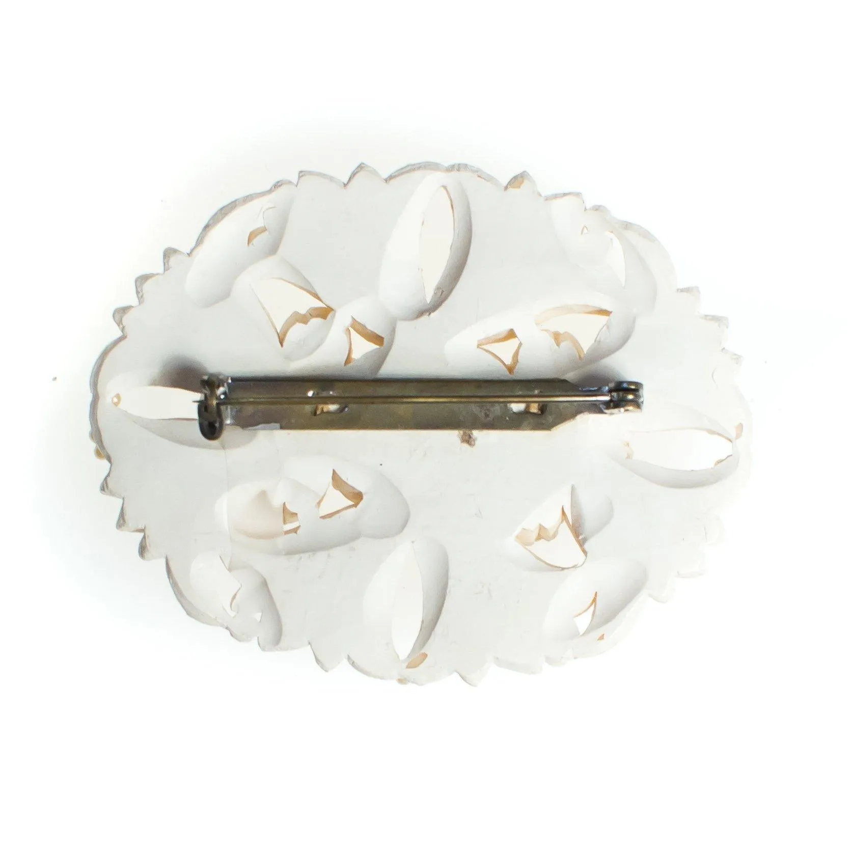Vintage Ivory Celluloid Brooch, Faux Pearls, Diamante Crystals, Brooches and Pins