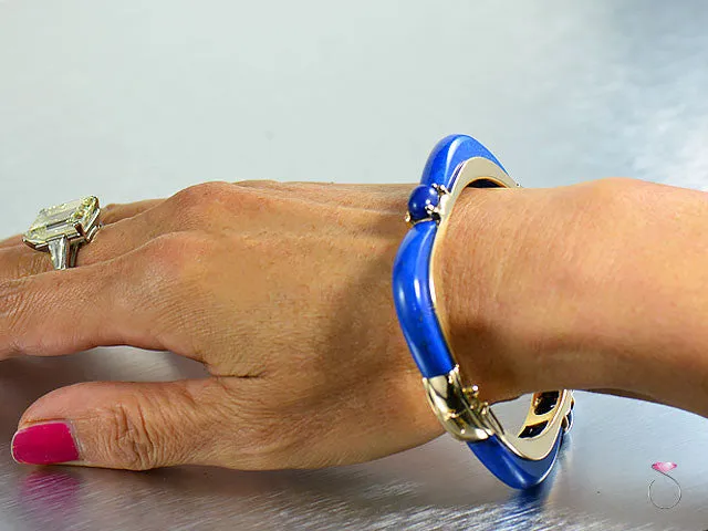 Vintage Lapis Lazuli Bracelet in 14K Gold