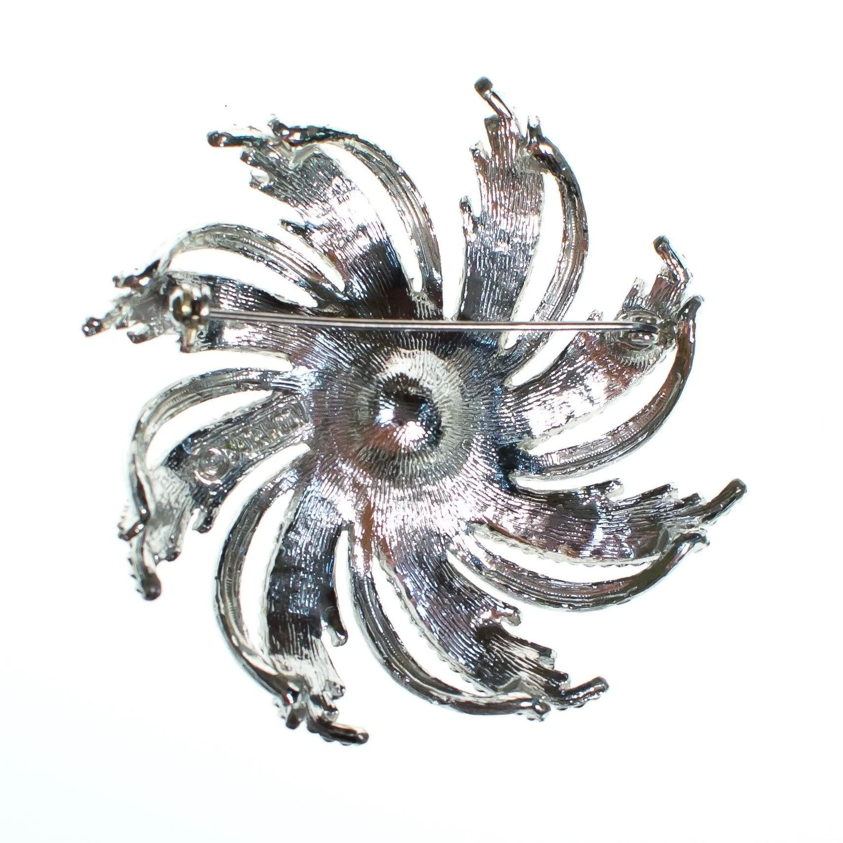 Vintage Mid Century Modern Silver Round Sarah Coventry Brooch, Faux Pearl, Silver Tone Setting, Brooches and Pins