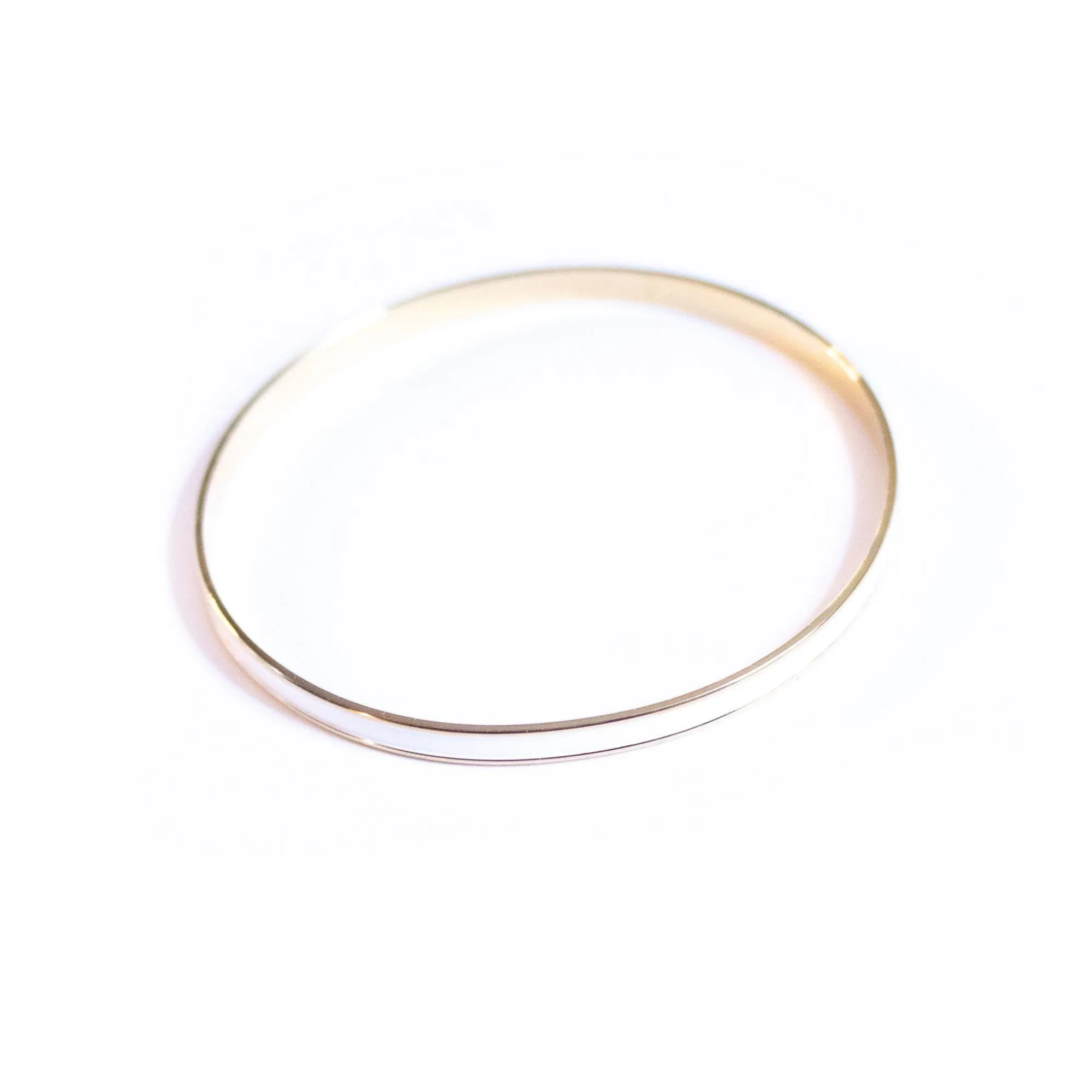 Vintage Napier Cream Enamel Gold Thin Bangle Bracelet