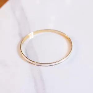 Vintage Napier Cream Enamel Gold Thin Bangle Bracelet