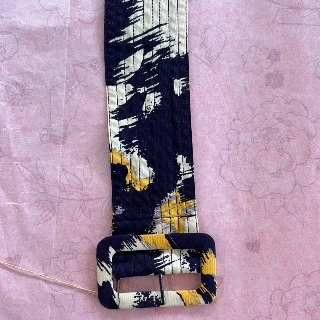 Vintage Purple, Yellow, and Cream Cloth Belt