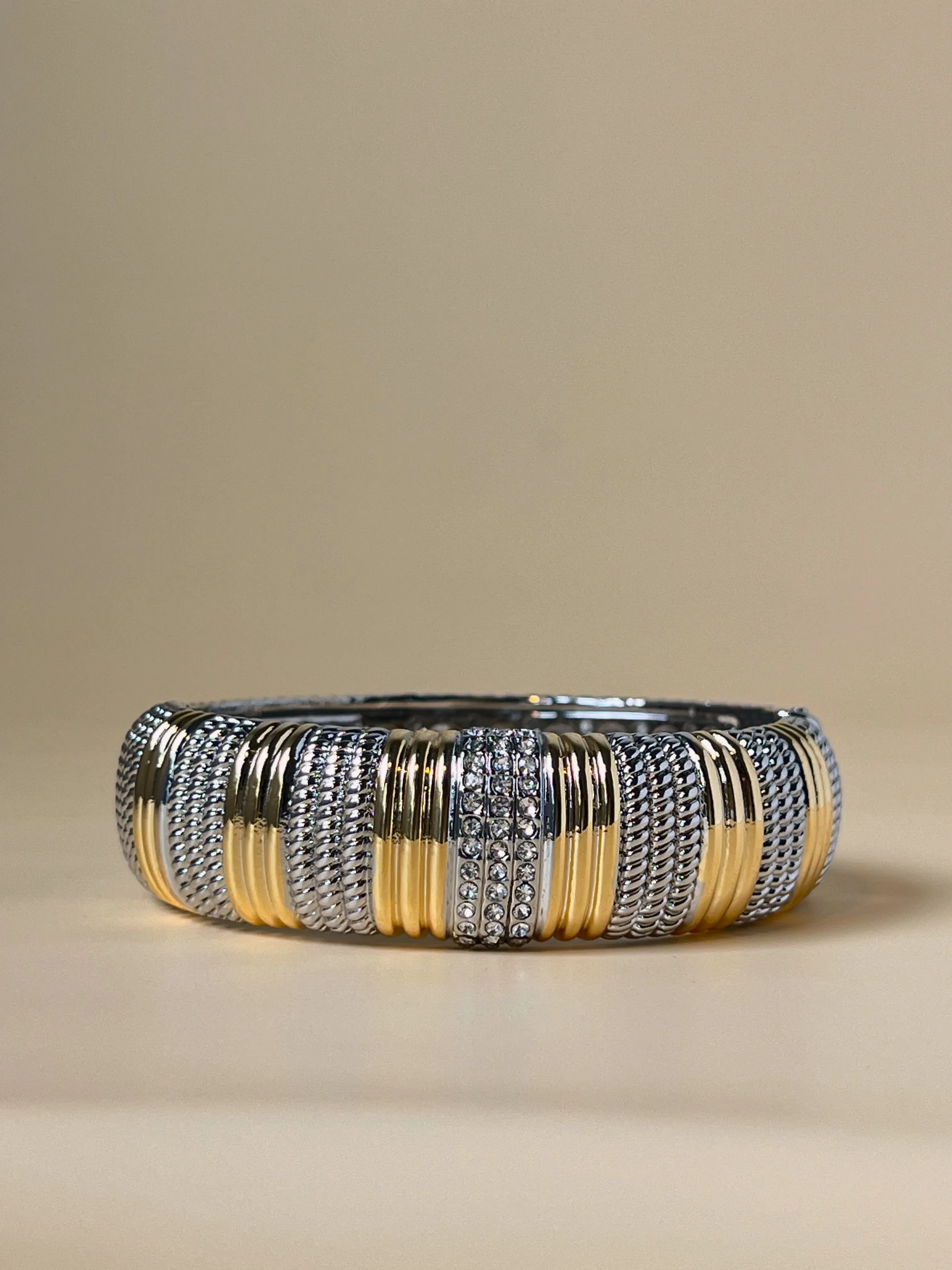 Vintage Silver & Gold Cable Bangle