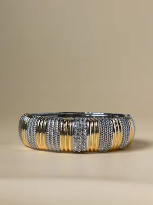 Vintage Silver & Gold Cable Bangle