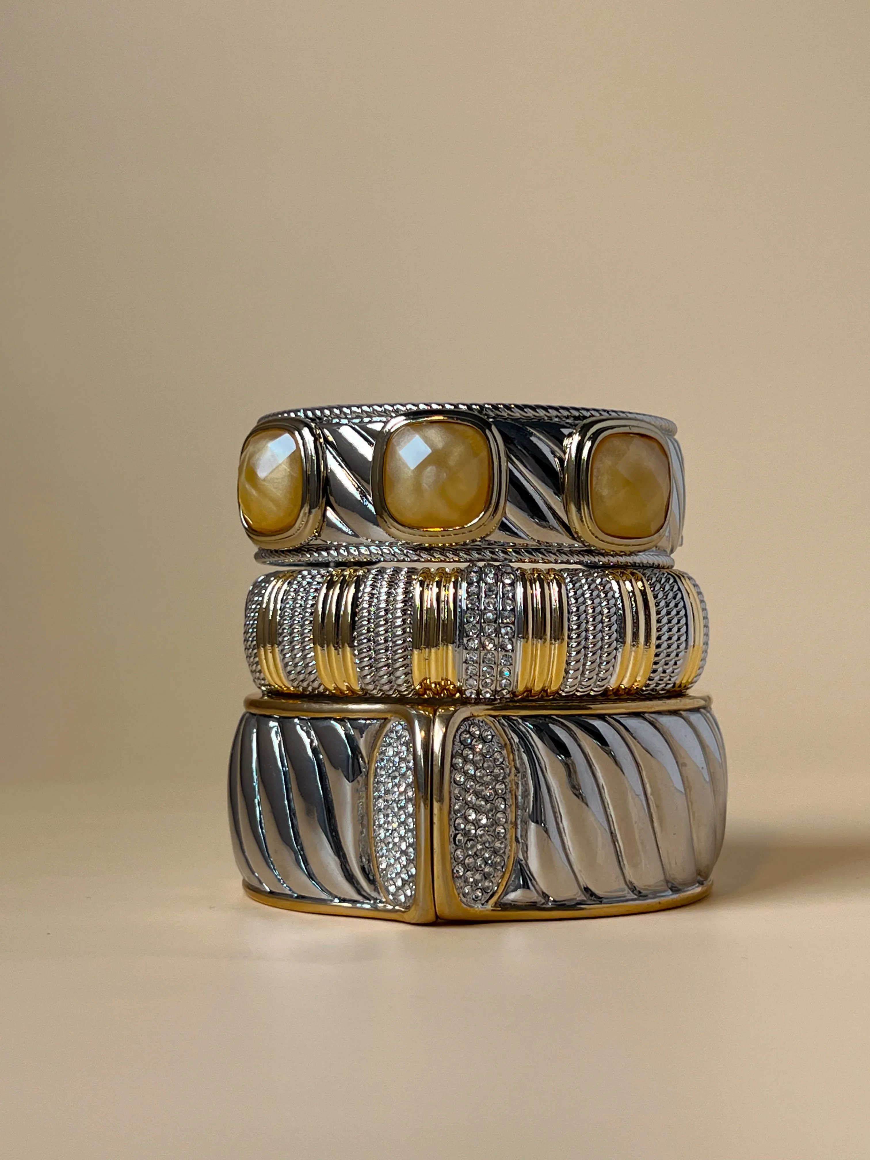 Vintage Silver with Gold Trim Bangle