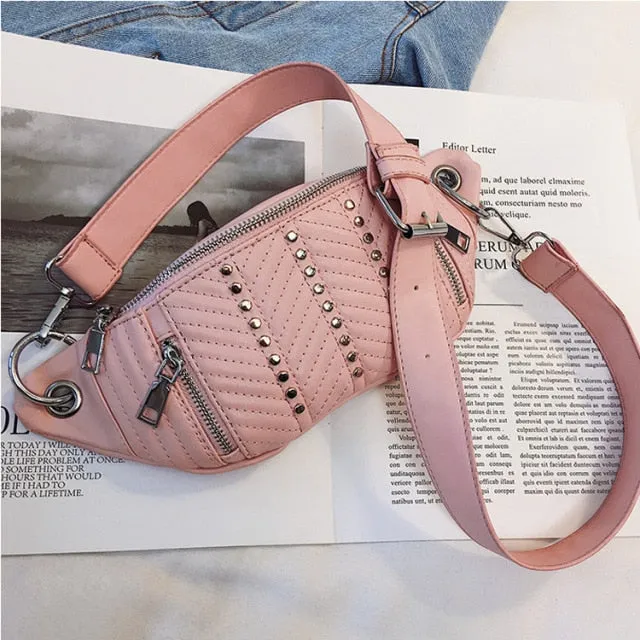 Waist Bags Women Pink Beige Fanny Pack Female Belt Bag Black Waist Packs Chest Phone Pouch