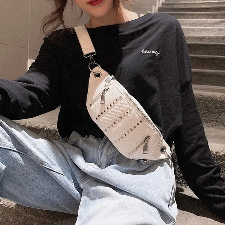Waist Bags Women Pink Beige Fanny Pack Female Belt Bag Black Waist Packs Chest Phone Pouch