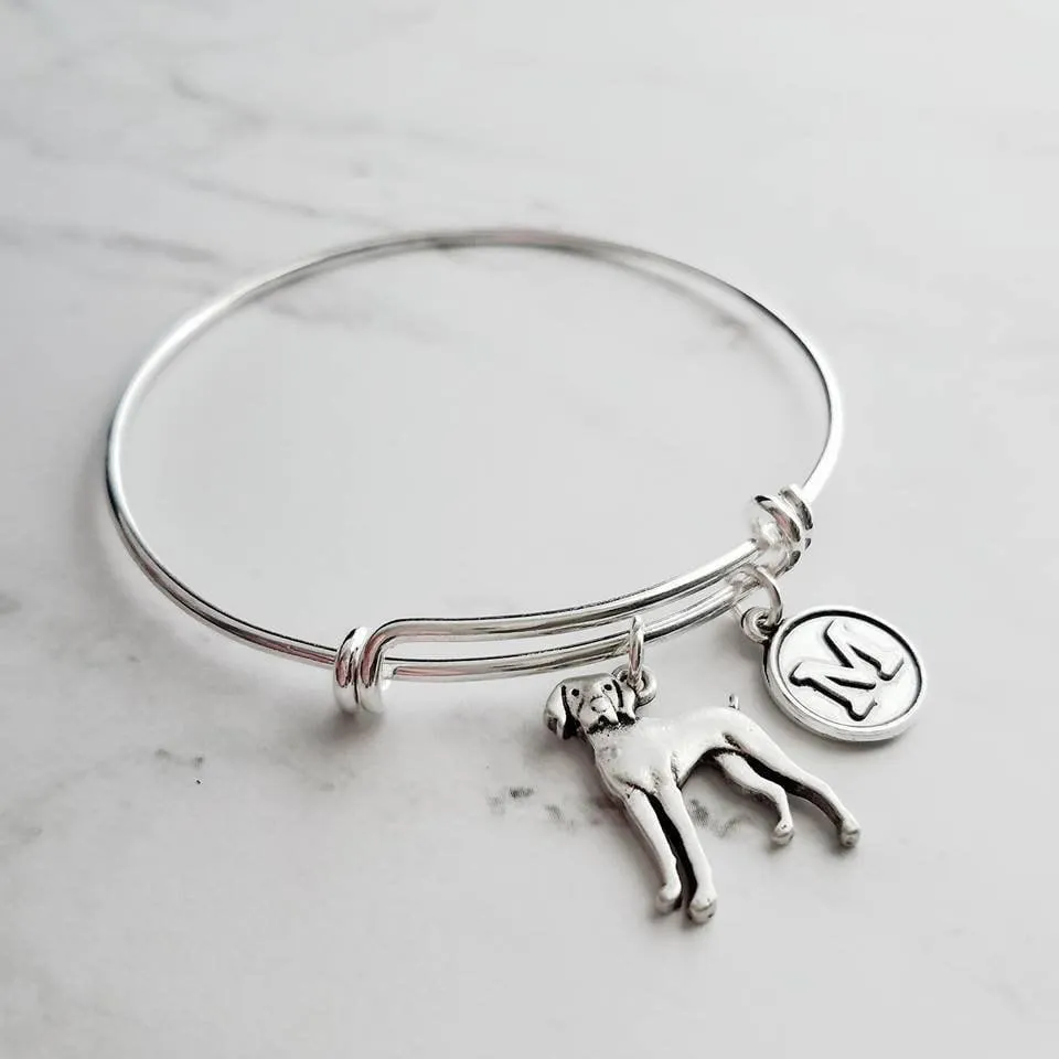 Weimaraner Bracelet, weimaraner gift, weimaraner charm, dog bracelet, custom dog jewelry, personalized dog bracelet, silver dog charm bangle, silver wire bangle, adjustable bangle