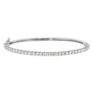 White Gold 4 Carats Round Natural Earth Mined Diamond Bangle Jewelry