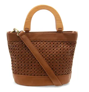 Winie Faux Cane Wood Handle Bag