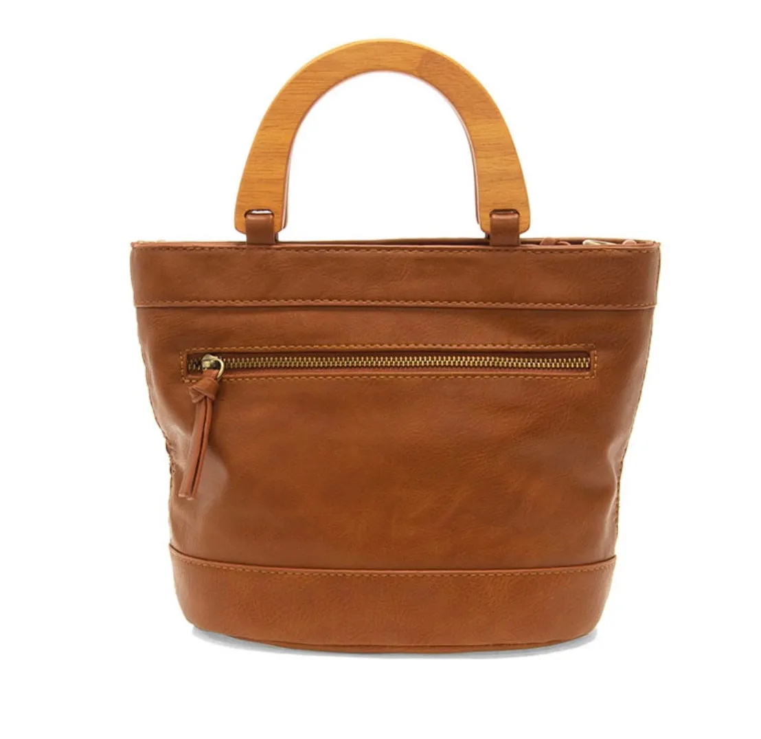 Winie Faux Cane Wood Handle Bag